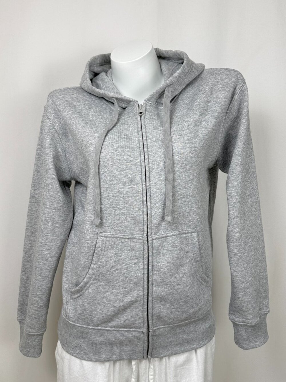 George Women S Full Zip Core Fleece Hoodie Sweatshirt Grey Long Sleeve NWT